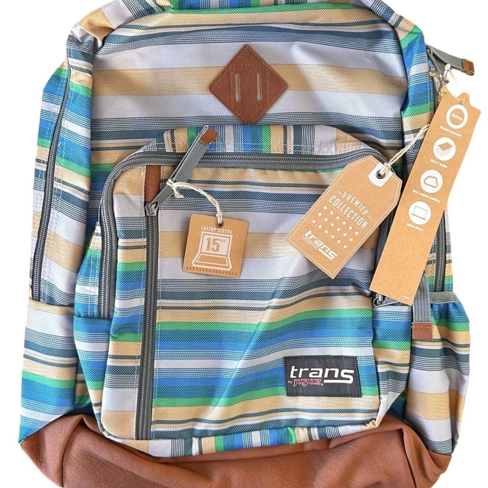 Jansport Trans Striped Blue Green Backpack (NEW)